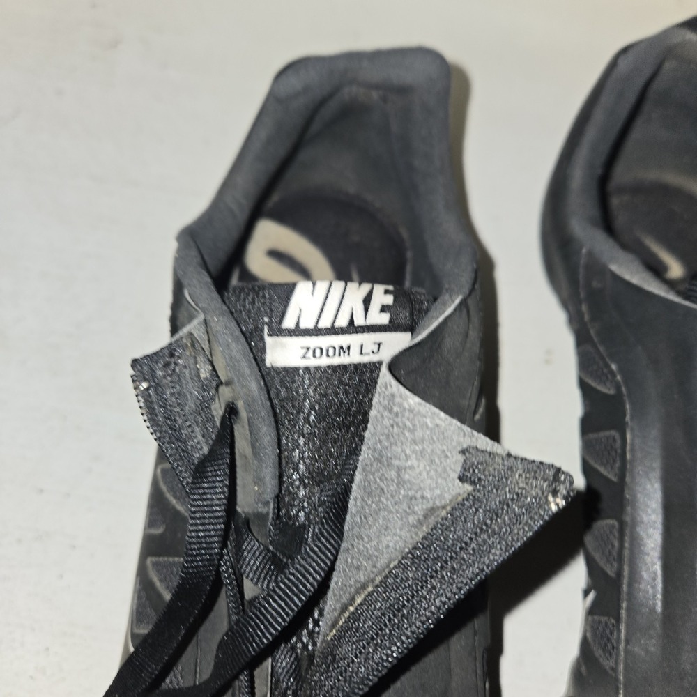 Nike Zoom LJ 4 Track Field Long Jump Shoes Mens 10.5 Black Silver Spikes cleats - Picture 2 of 6